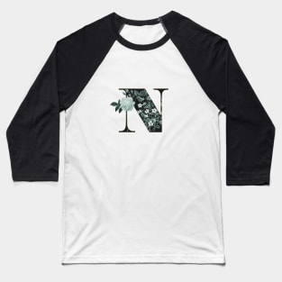 Flower Alphabet N Baseball T-Shirt